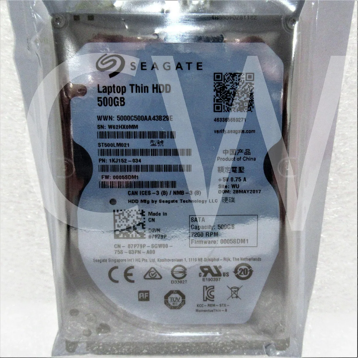 DELL DELL 7P79P 500GB 7200RPM SATA 2.5" internal hard drive — 商品照片