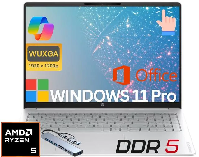 HP HP OmniBook 3 16" Touch AMD Ryzen 5 40 8GB DDR5 1TB SSD Windows 11 Pro — photo du produit