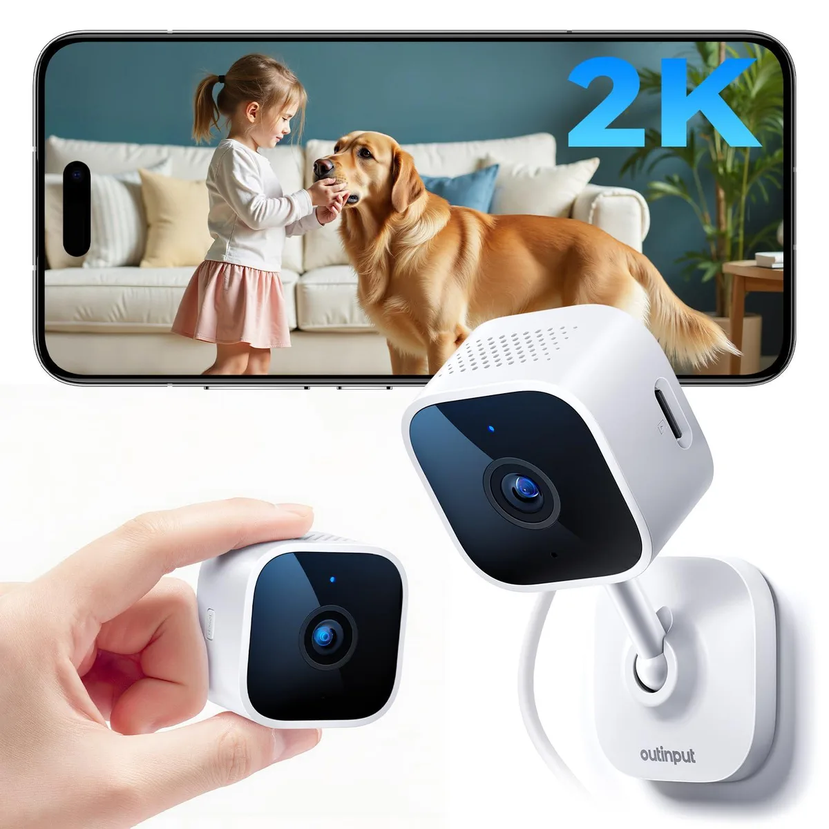 Clover PC300 Indoor 2K Wireless Surveillance Camera White — product photo