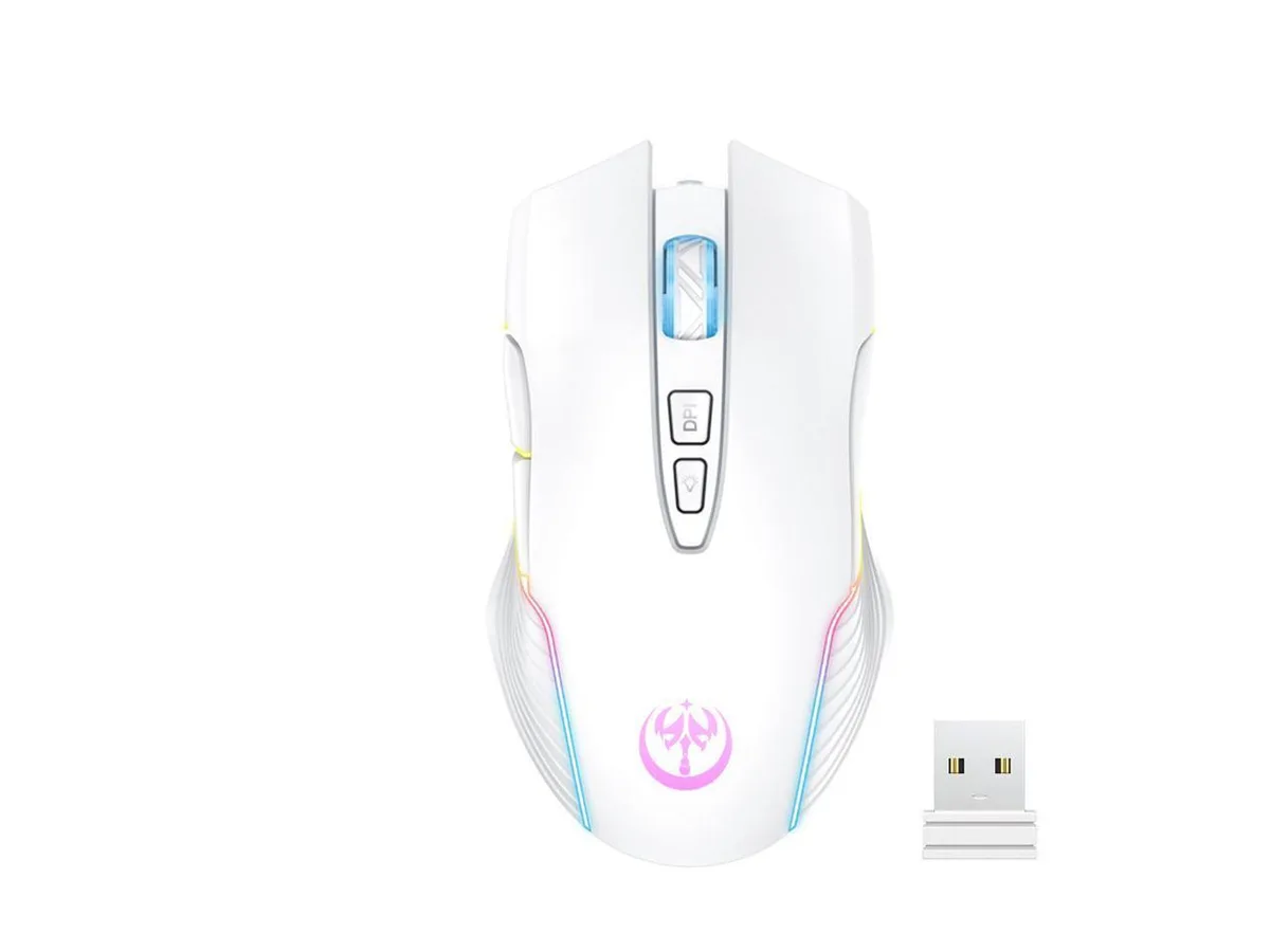 KEHIPI KEHIPI RGB Wireless Gaming Mouse 3600 DPI White — fotografia produktu
