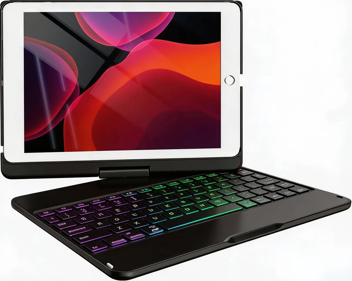  MMK iPad 9.7" Keyboard Case Black Polycarbonate Bluetooth 10-color backlit — снимка на продукта