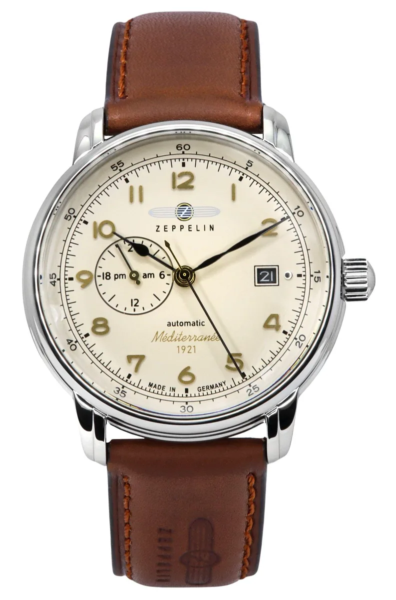 Graf Zeppelin Graf Zeppelin Mediterranean Automatic 96685 Watch Beige Dial Leather Strap 40.00 mm 50 m — product photo