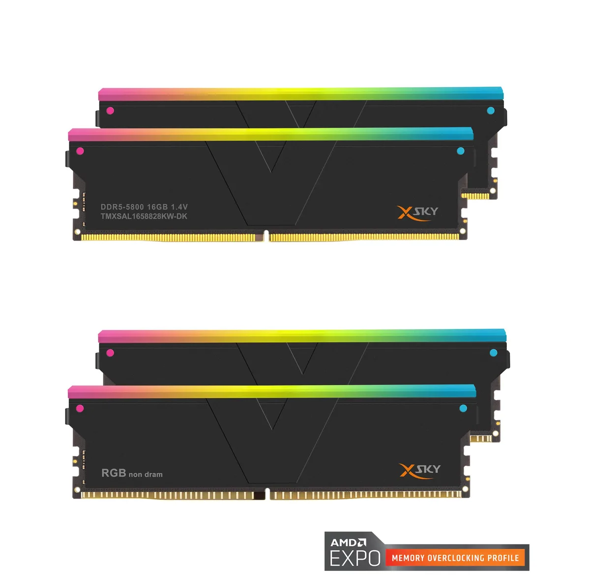 V-color V-color Manta XSky RGB 32GB (2×16GB) DDR5 5800 CL28 SCC 2+2 Kit — product photo