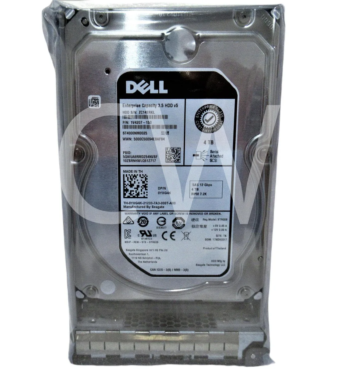 DELL DELL ST4000NM0025 4TB 7.2K RPM SAS 12Gbps 3.5" internal hard drive — 商品写真