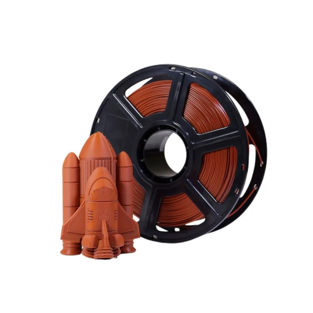 Spool of True Brown PLA filament in cardboard box