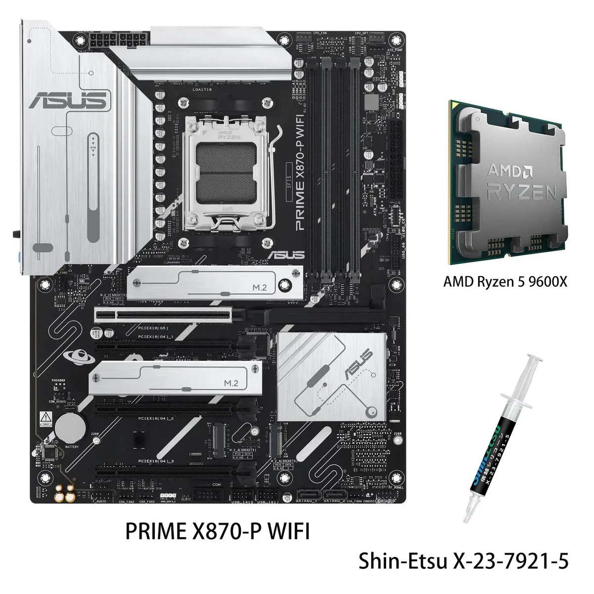 ASUS ASUS PRIME X870-P WIFI + Ryzen 5 9600X AMD motherboard CPU combo — product photo