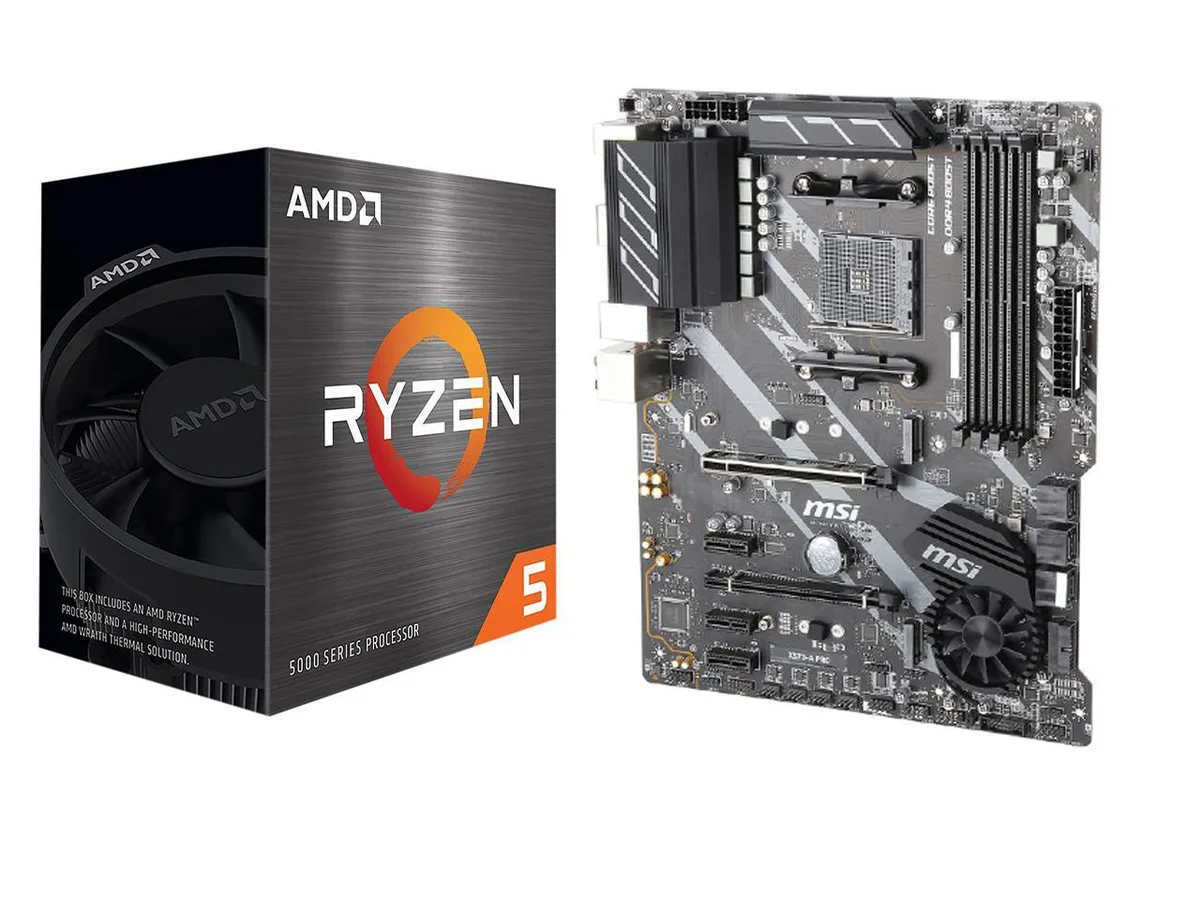 MSI MSI X570-A PRO AMD motherboard with Ryzen 5 5500 — photo du produit