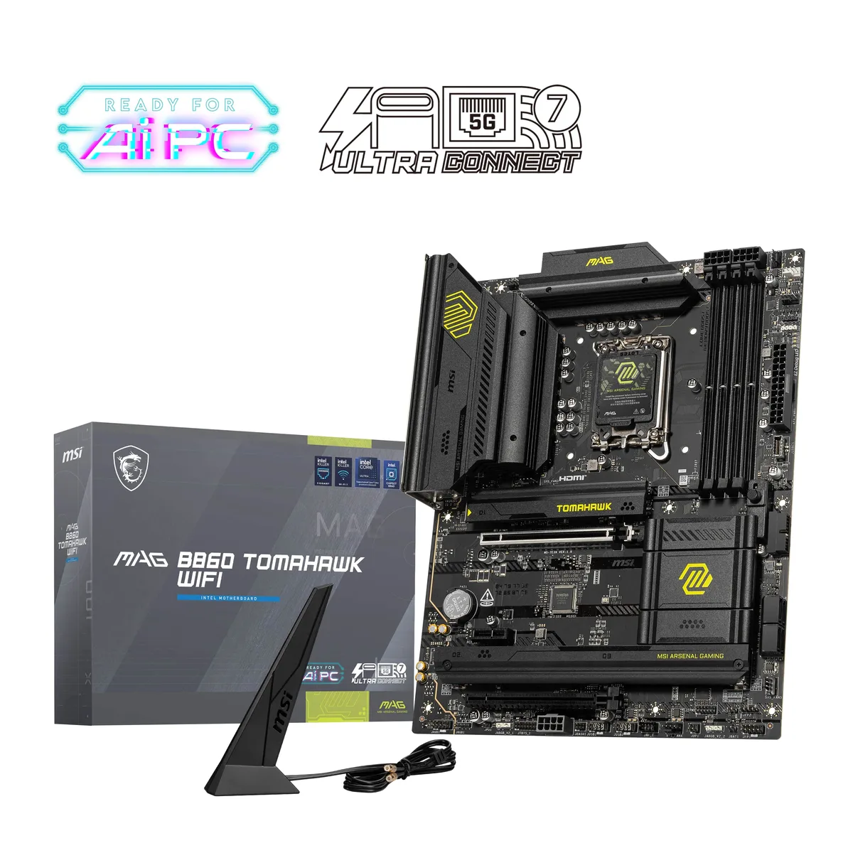 MSI MSI MAG B860 TOMAHAWK WIFI Intel motherboard — product photo