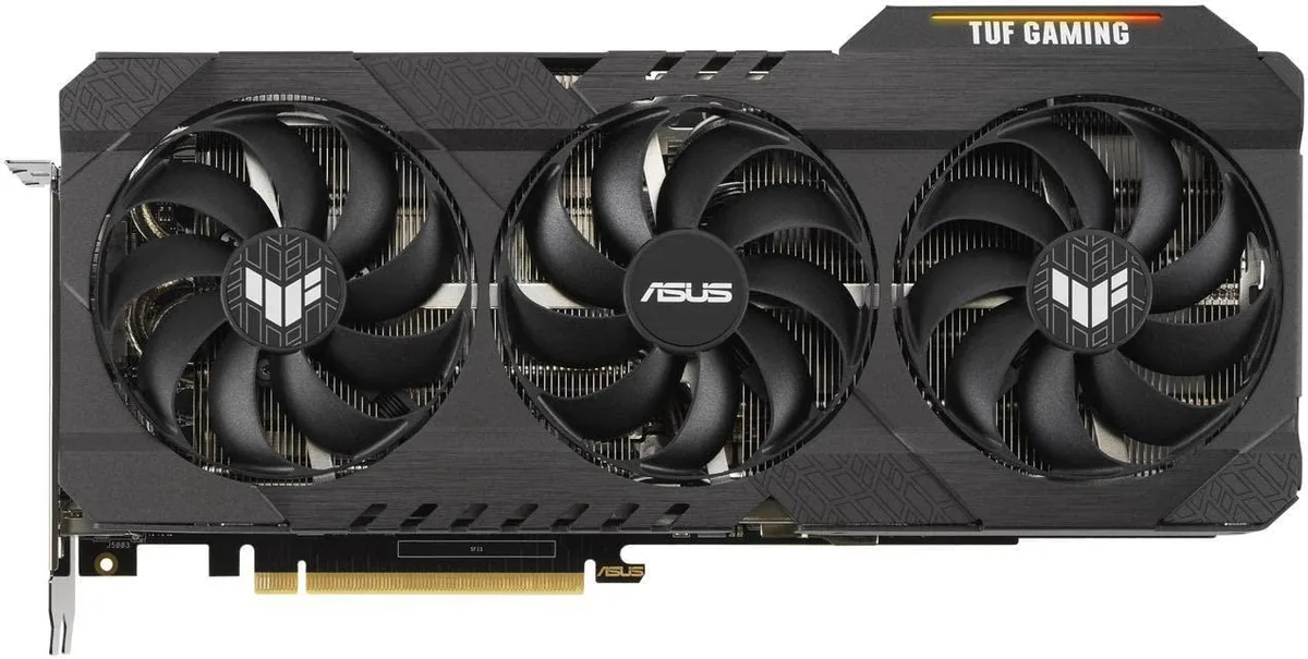ASUS TUF GeForce RTX 3070 Ti triple-fan card in gunmetal grey
