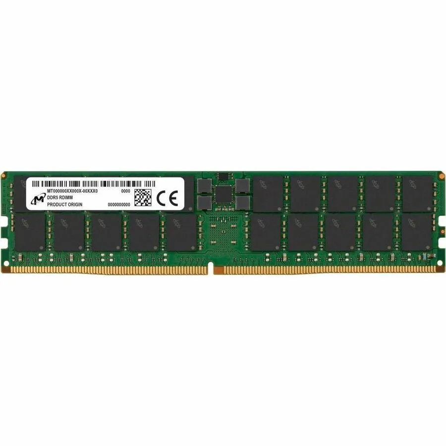 Green printed circuit board with black memory chips and gold edge connectors
