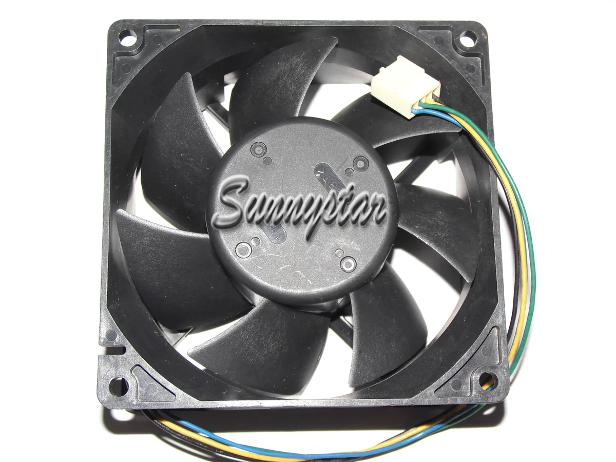 Black 90x38mm square fan with four-pin PWM connector
