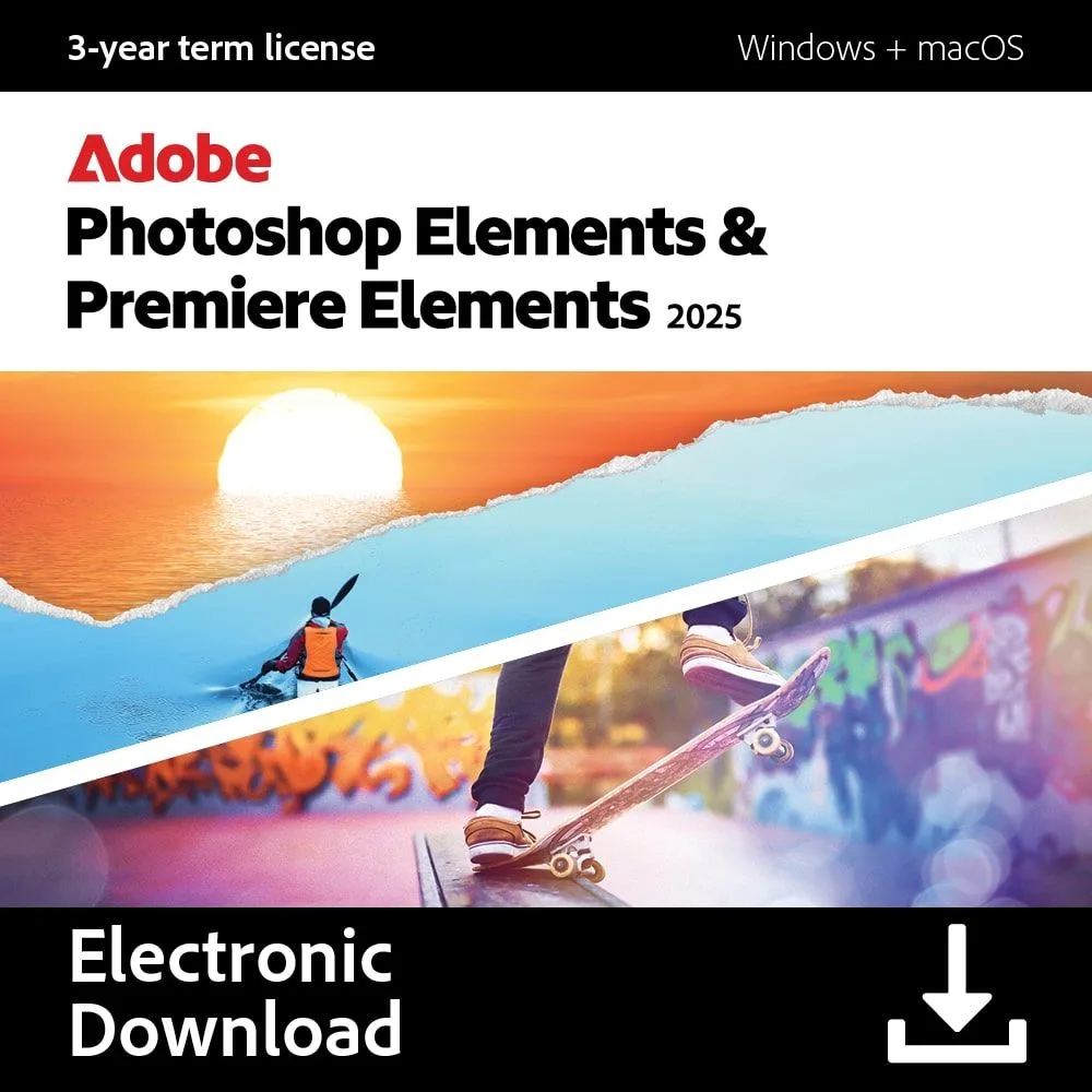 Adobe Adobe Photoshop Elements 2025 &amp; Premiere Elements 2025 3-Year License 30006858 — fotografia produktu