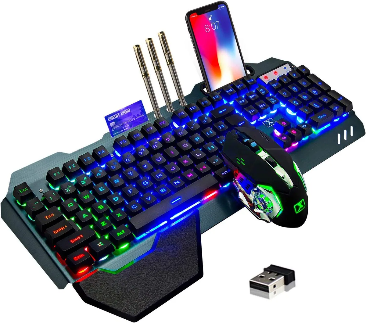 THE ORDINARY THE ORDINARY Wireless Gaming Keyboard Mouse Combo 3800mAh Rainbow Backlit — product photo