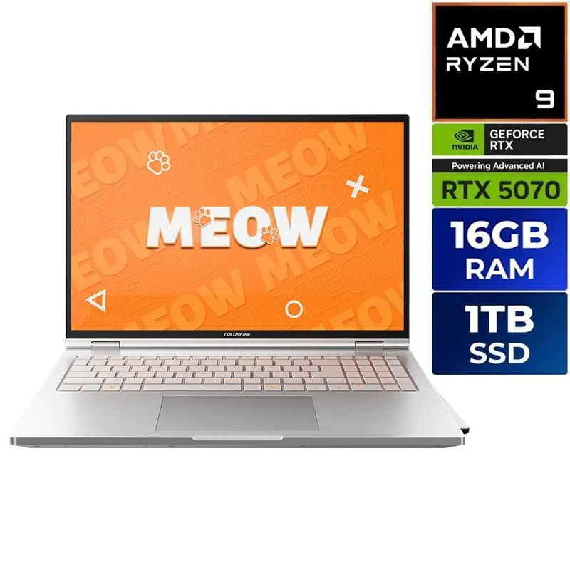 Colorfire Colorfire MEOW R16 Ultra RTX 5070 gaming laptop — product photo