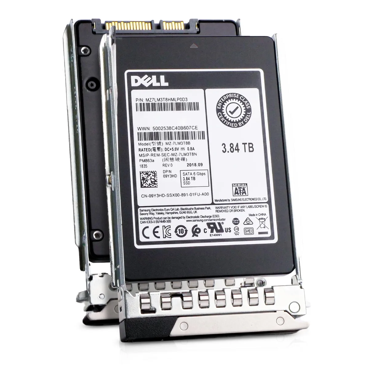 DELL DELL 09Y3HD 3.84TB 1.3 DWPD SATA 2.5in enterprise SSD — photo du produit