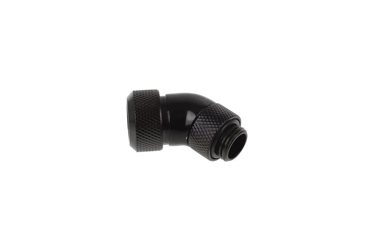 Alphacool Eiszapfen 13mm HardTube 45° compression fitting deep black knurled G1/4
