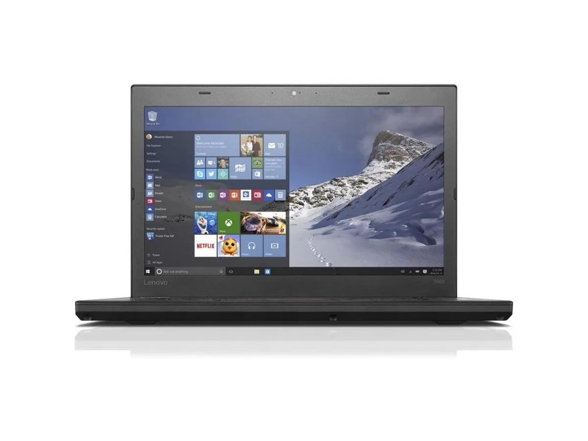 Black ThinkPad T460 ultrabook, matte 14 inch non-touch screen, fingerprint reader, non-backlit keyboard