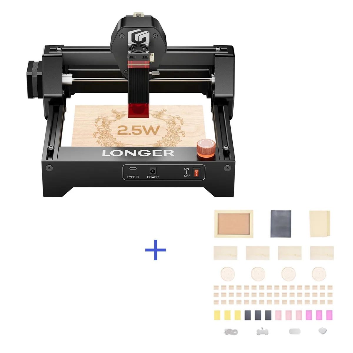LONGER LONGER RAY5 Mini 2.5W Laser Engraver with Consumables Kit — ภาพสินค้า