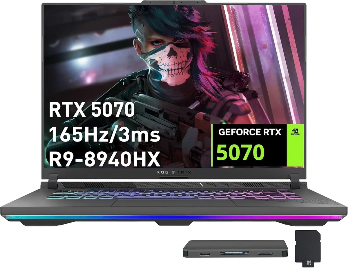 ASUS ASUS ROG Strix G16 gaming laptop 16" WUXGA 165Hz Ryzen 9 8940HX RTX 5070 32GB DDR5 2TB Gray — product photo