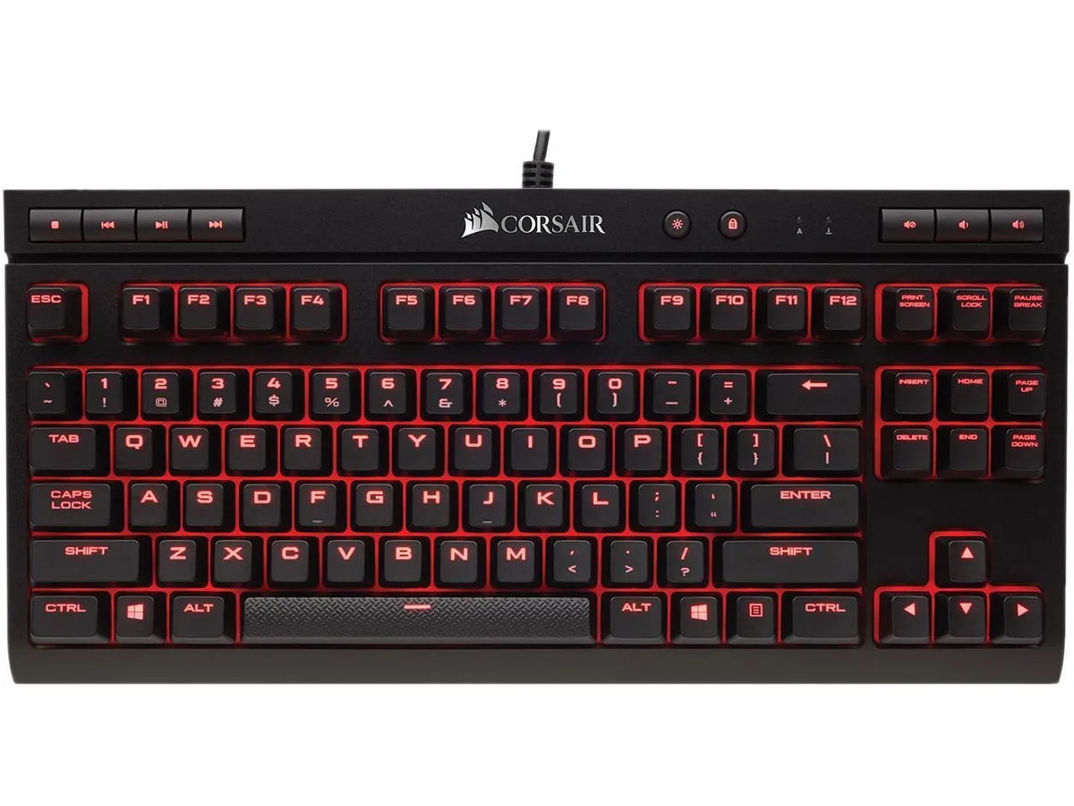Corsair Corsair K63 Compact Mechanical Gaming Keyboard Cherry MX Red Red LED Backlight Tenkeyless — productfoto