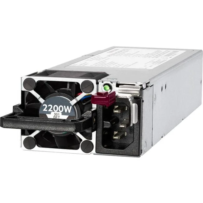 HPE Flex Slot 2200W power supply unit with hot-pluggable design and 96% efficiency rating