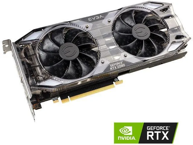 EVGA GeForce RTX 2080 XC Gaming card, dual HDB fans, RGB LED, silver finish