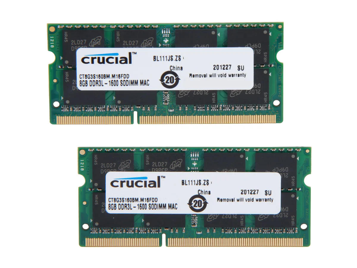 Crucial Crucial CT2K8G3S160BM 16GB (2 x 8GB) DDR3 1600 SO-DIMM memory upgrade — ürün fotoğrafı