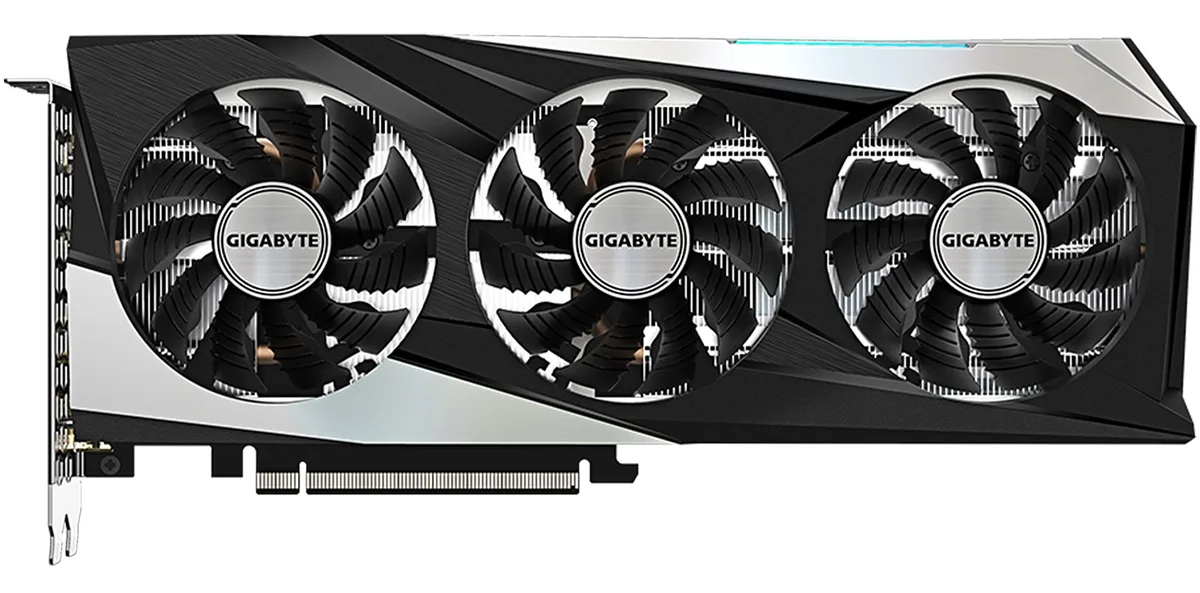 GIGABYTE RTX 3060 12GB triple-fan card with metal backplate