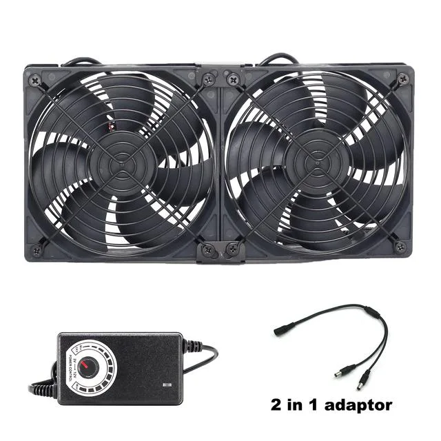 SXDOOL SXDOOL SXD12025 2IN1 2-Fan DC Cooling Kit 120x120x25mm mining hardware — photo du produit