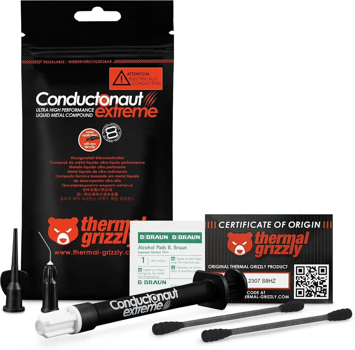 Thermal Grizzly Thermal Grizzly Conductonaut Extreme 1g liquid metal thermal paste — toote foto