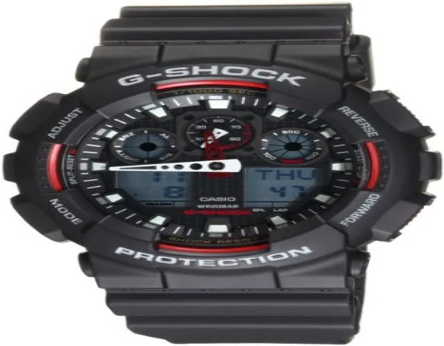 CASIO CASIO GA100-1A4 G-Shock watch 55 mm black red — product photo