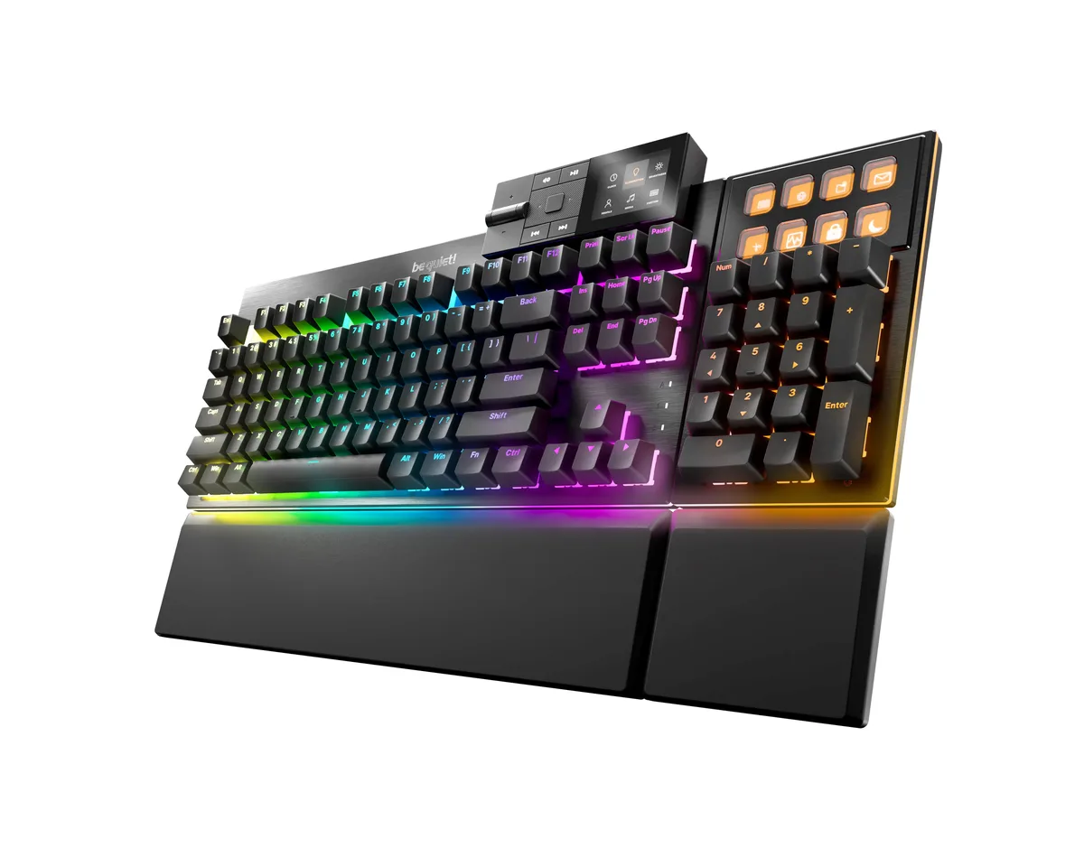 be quiet! be quiet! Dark Mount Gaming Keyboard Tactile Hot-Swappable Detachable Numpad Media Dock PBT ARGB BT002US — product photo