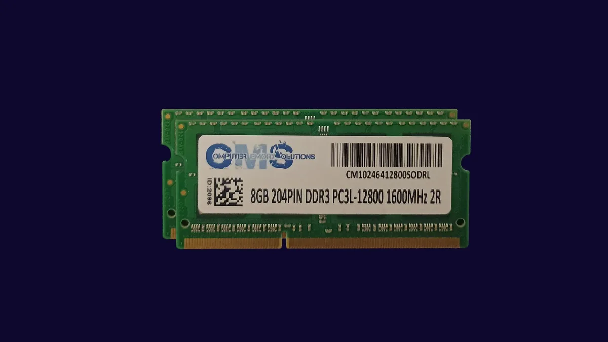 Computer Memory Solutions Computer Memory Solutions 2x8GB DDR3L 1600MHz 1.35V CL11 2Rx8 SODIMM 204-pin memory upgrade — foto produk