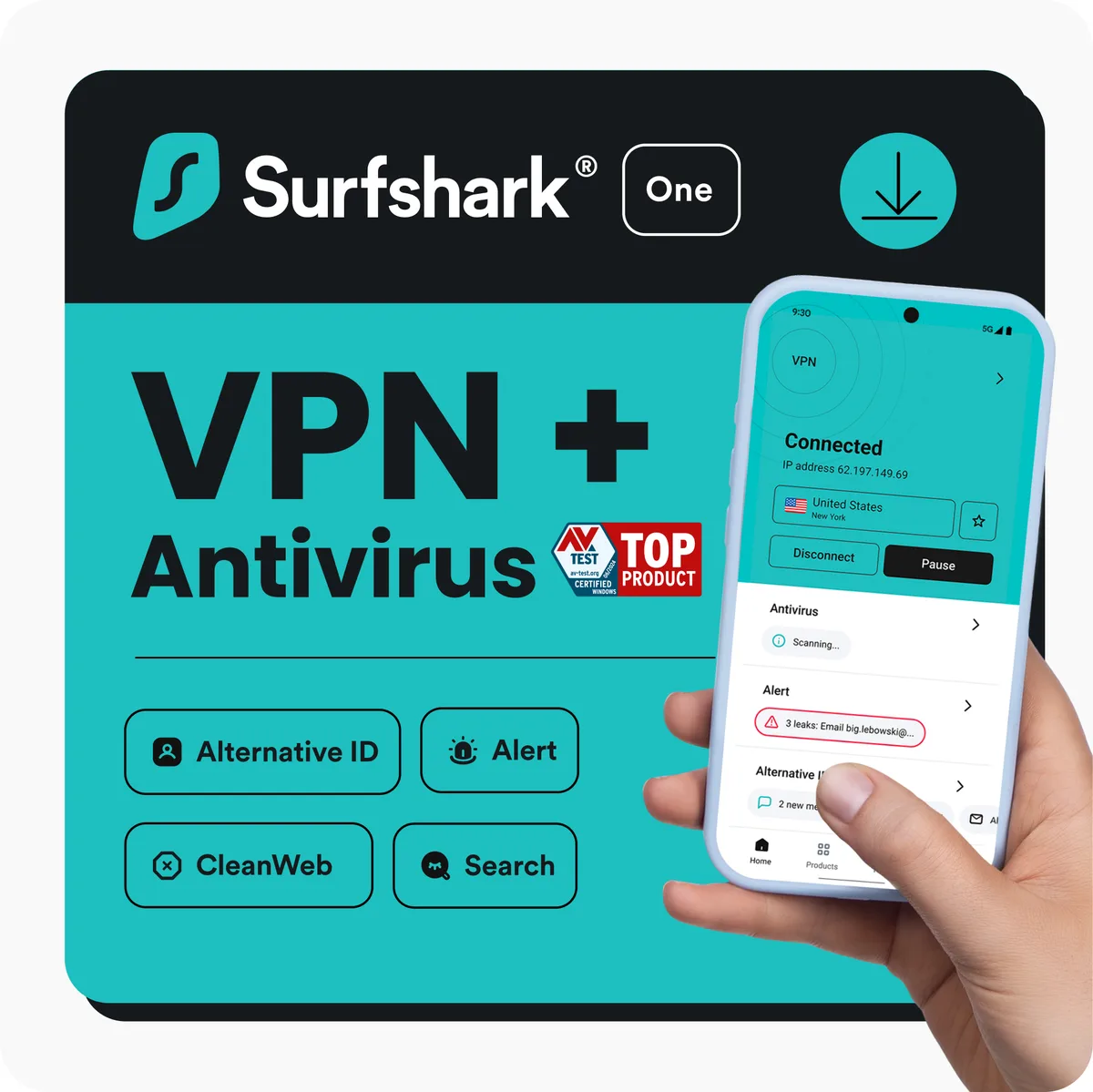 Surf Sharks Inc Surf Sharks Inc SSO1C1Y-RLUS-E antivirus 5 devices 1 year — fotografia produktu