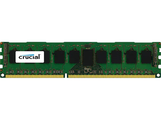 Green 240-pin DDR3 DIMM with black memory chips and gold contacts