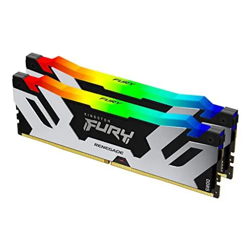 Two black DDR5 SO-DIMM sticks with RGB light bars