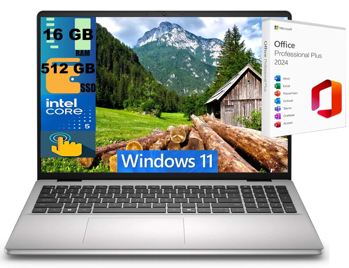 DELL DELL 16 DC laptop Intel Core 5 120U 16GB 512GB SSD 16" WUXGA touchscreen Silver — photo du produit