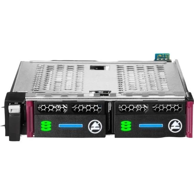 Green rectangular M.2 2280 SATA SSD with gold edge connector and black label
