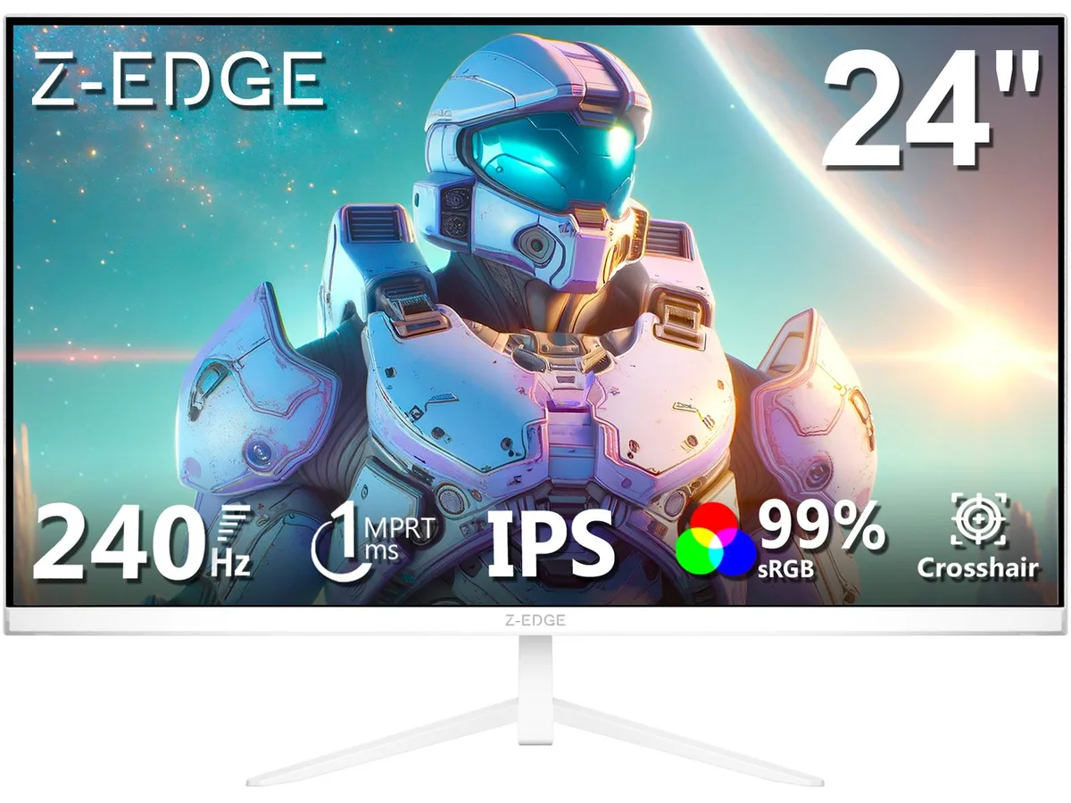 Z-EDGE Z-EDGE UG24PJ White 24" 240Hz 1ms IPS gaming monitor — product photo