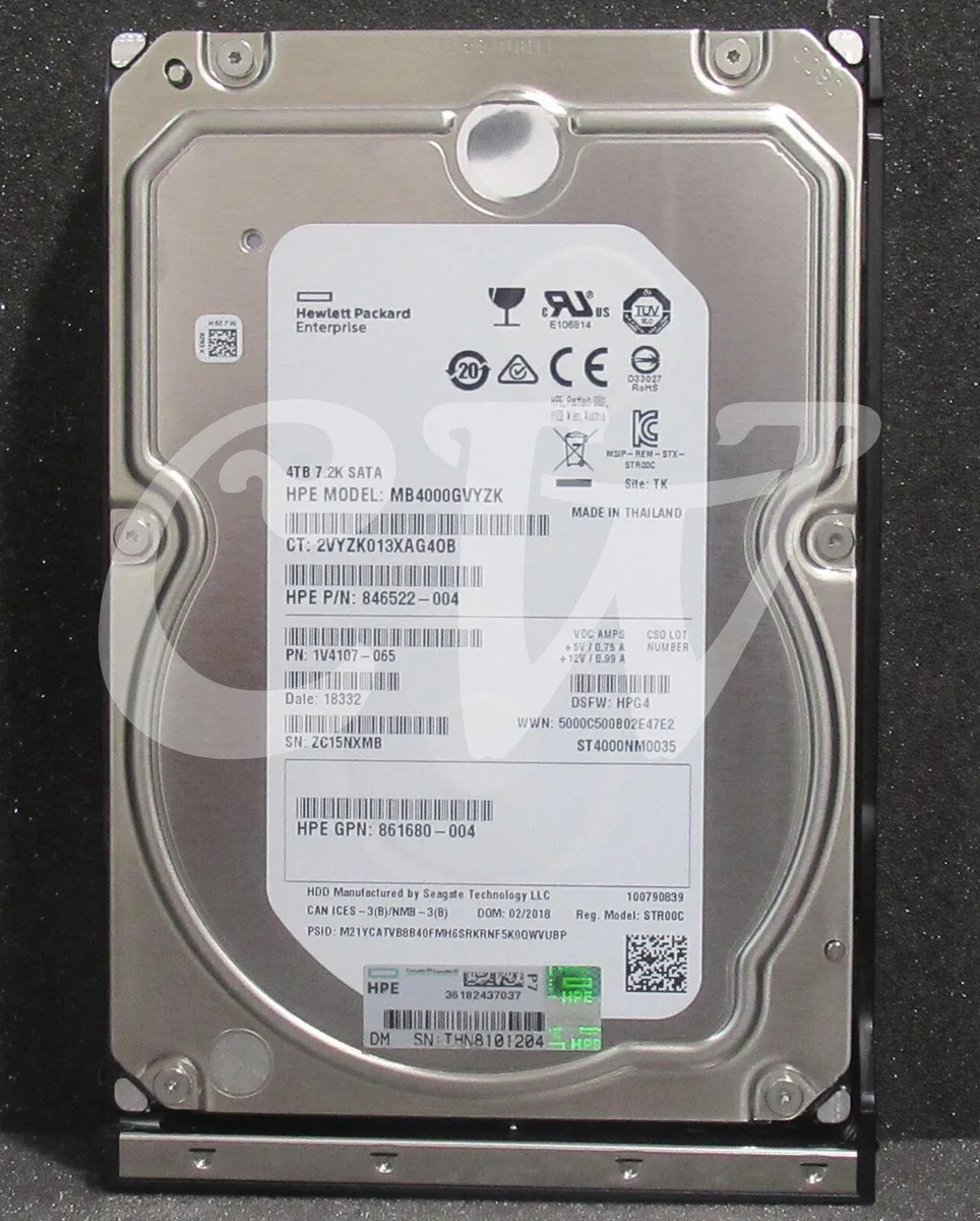 HPE HPE MB4000GVYZK 4TB 7200RPM 3.5" SATA HDD internal hard drive — 商品写真
