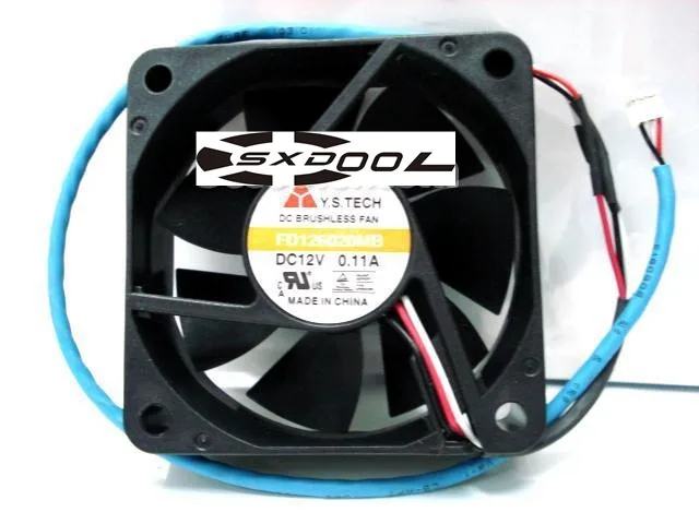 SXDOOL SXDOOL FD1260020MB 6020 dual ball bearing 12V .11A 3-pin case fan — product photo