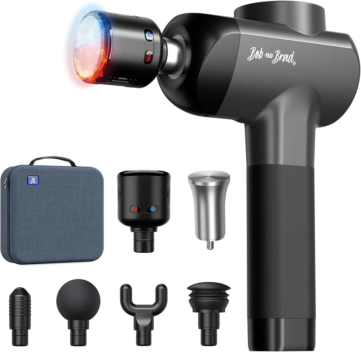 BOB BOB QL/DMS.X6-F Massage Gun Heat Cold 55lb Stall Force 6 Heads — صورة المنتج