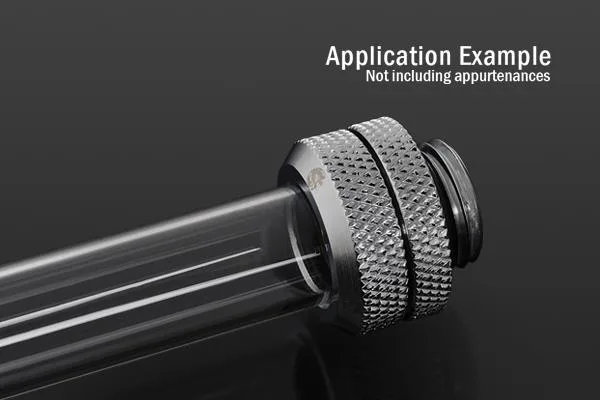 Silver cylindrical fitting for 12mm rigid tubing