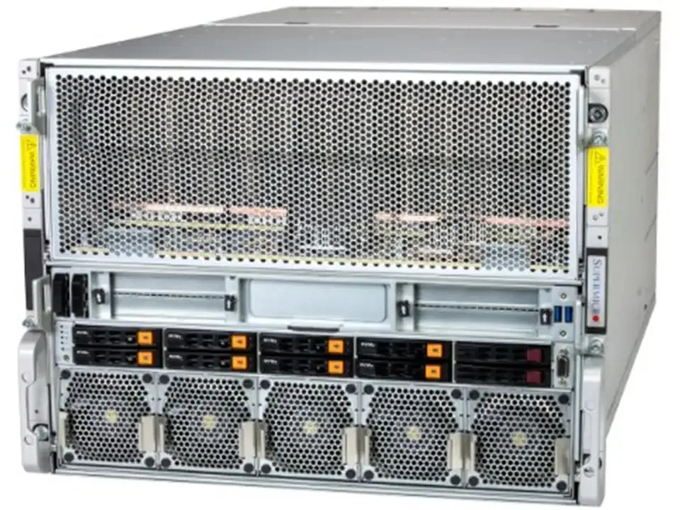 8U rack server chassis with front drive bays and LED indicators