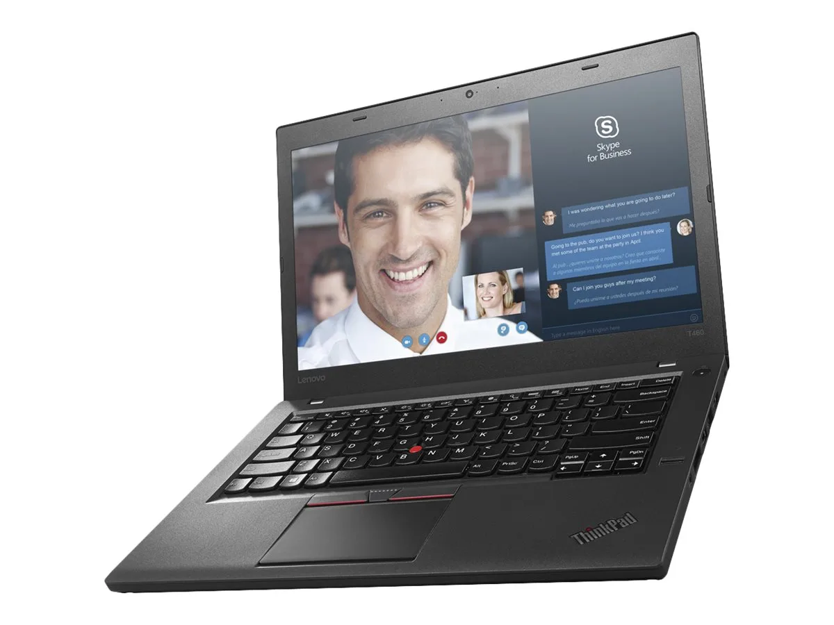 Black Lenovo ThinkPad T460 laptop, 14 inch screen, matte finish