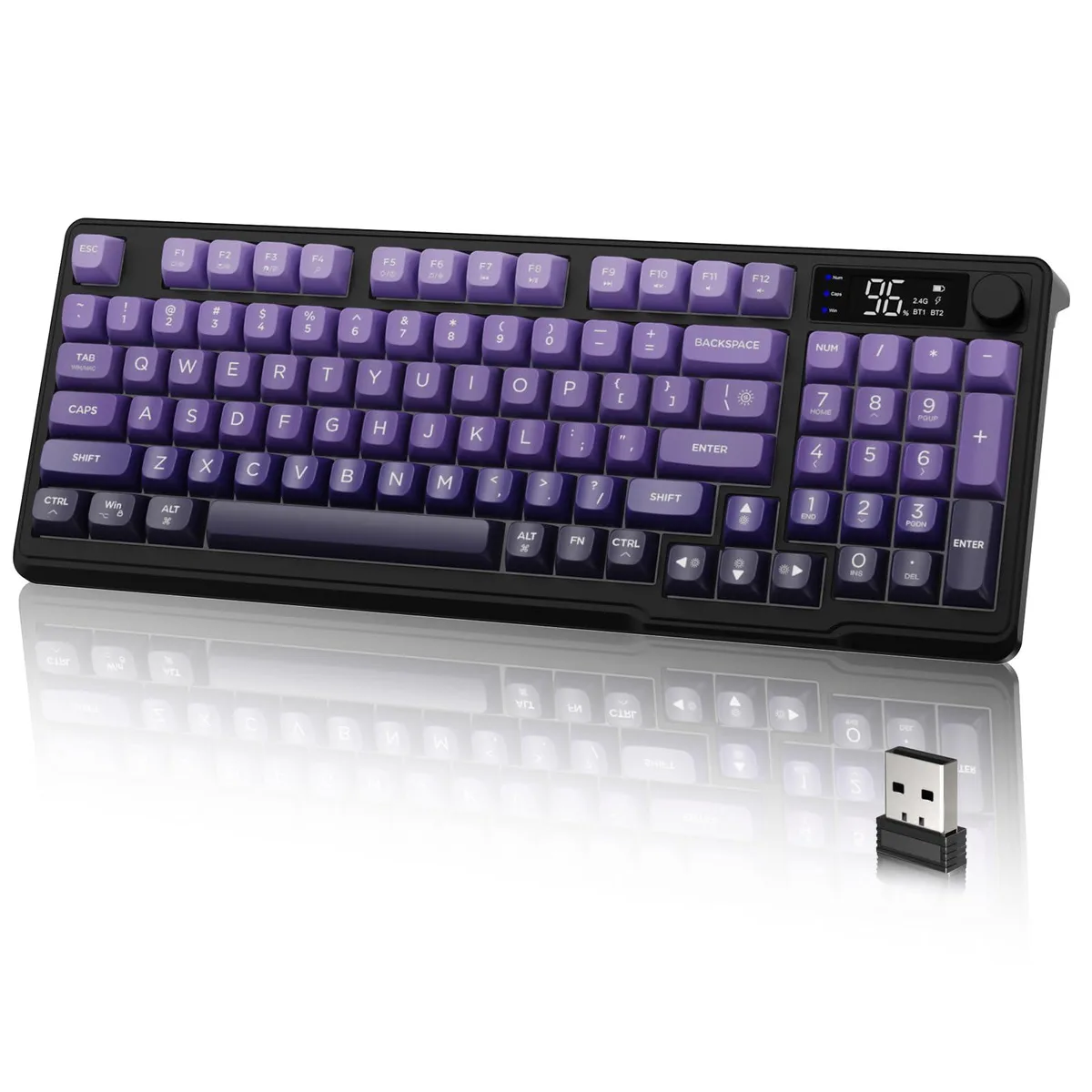LexonElec M96 Wireless Gaming Keyboard Grape Purple 94 Keys — 제품 사진