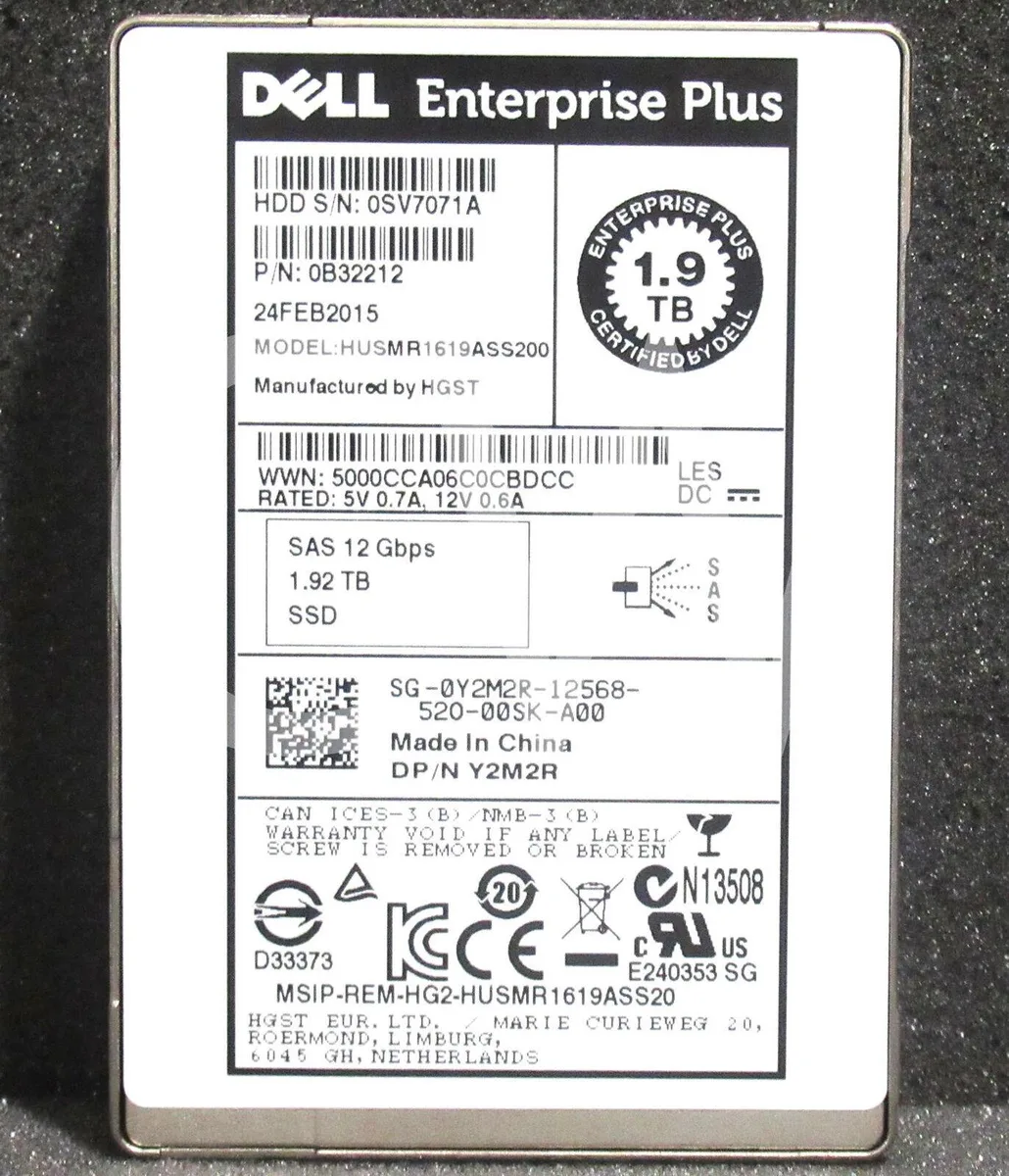 Small rectangular silver 2.5 inch SAS solid state drive