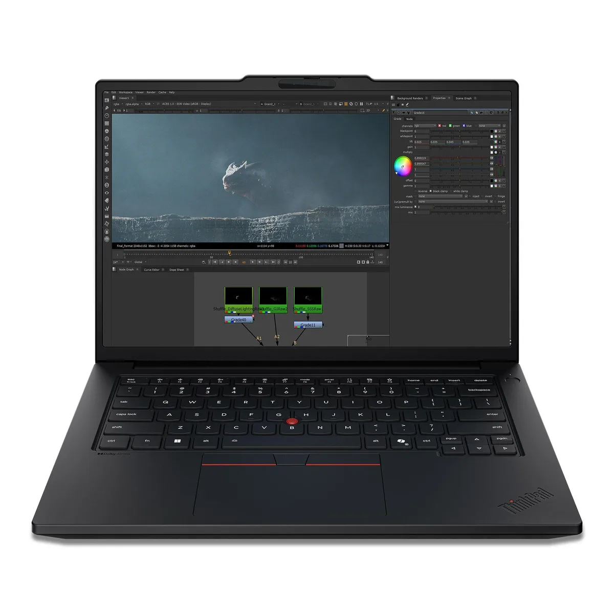 Black 14.5 inch ThinkPad laptop with 120Hz display