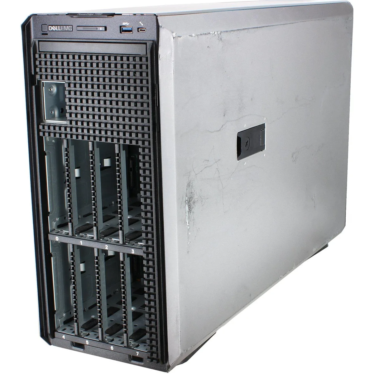 Dell PowerEdge T350 5U rack server, matte black finish with front drive bays and bezel
