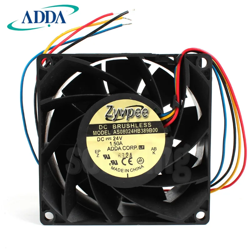Zyvpee Zyvpee AS08024HB389B00 24V 1.5A 4 wires PWM 8038 case fan — 제품 사진